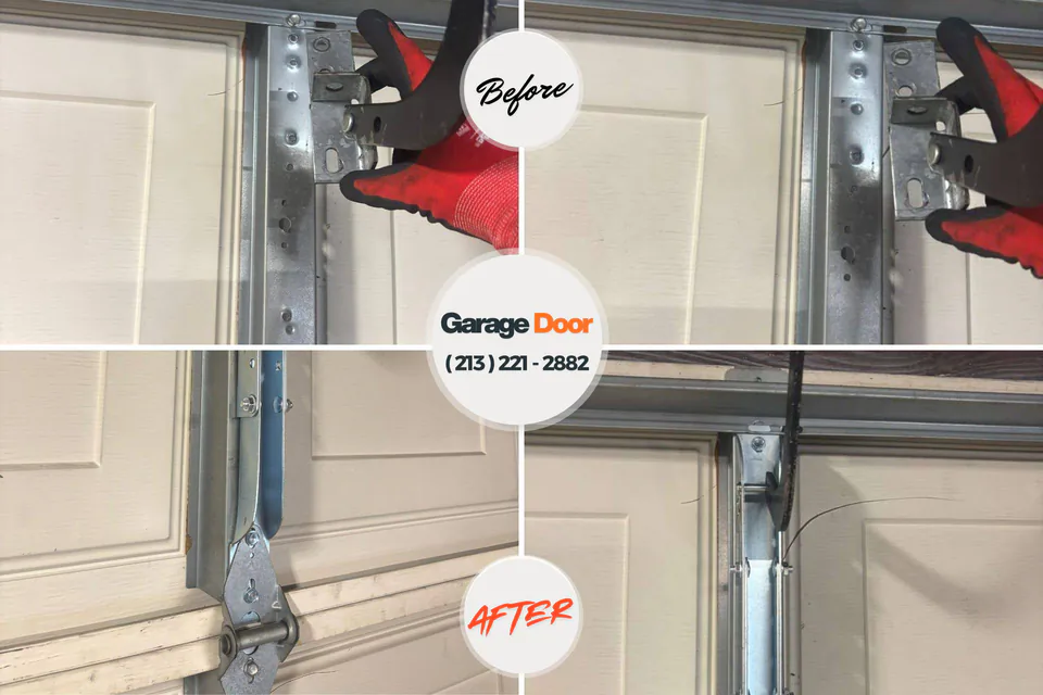 Before and after: garage door repair Des Allemands, LA
